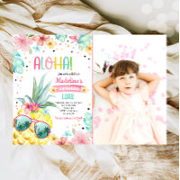 Hawaiian Luau Pineapple Tropical Girl Birthday