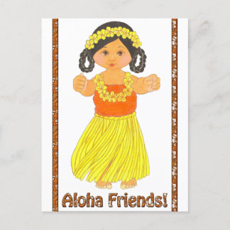 Hawaiian Luau Postcard Invitations~Aloha Friends