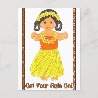 Hawaiian Luau Postcard Invitations~Get Hula On