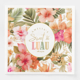 Hawaiian Luau Sweet Sixteen Floral Pattern ID1092 Napkin
