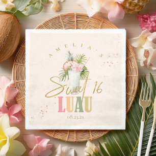 Hawaiian Luau Sweet Sixteen ID1092 Napkin