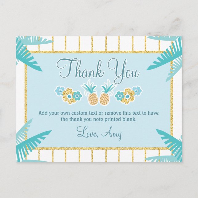 Hawaiian Luau Thank You Cards (Front)