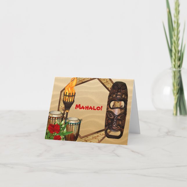 Hawaiian Luau Thank You Cards (Front)