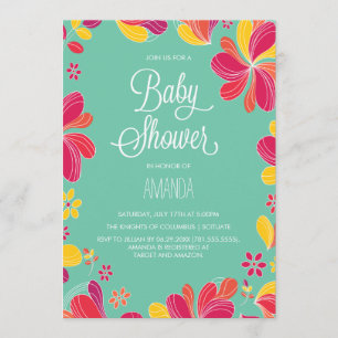 Hawaiian Luau Tropical Baby Shower Invitation