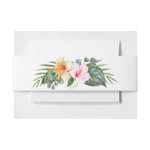 Hawaiian Luau Tropical Beach Wedding Invitation Belly Band