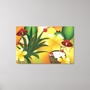 Hawaiian Luau Tropical Party Tiki Bar Kitchen Canvas Print