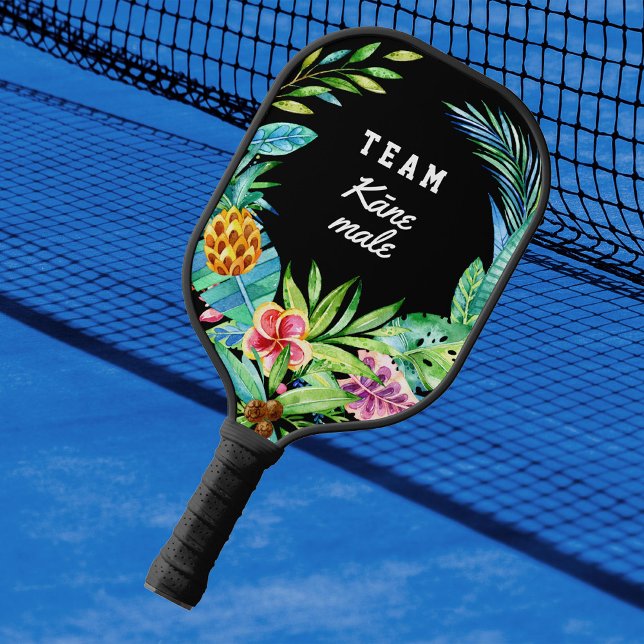 Hawaiian Luau Tropical Wedding Groom Pickleball Paddle (Creator Uploaded)