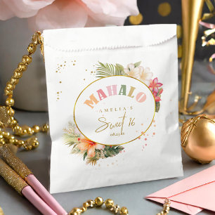 Hawaiian Mahalo Sweet Sixteen Floral ID1092 Favour Bags