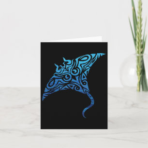 Hawaiian Manta Ray Tribal Polynesian Tattoo Pacifi Card