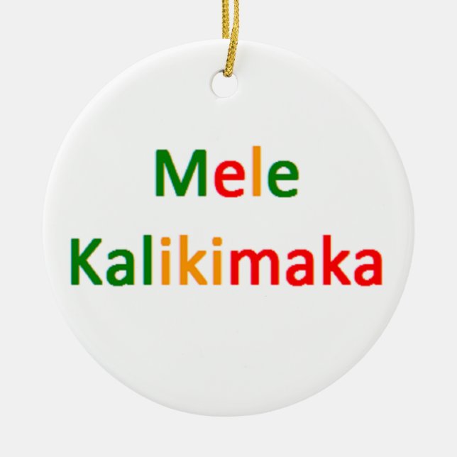 hawaiian mele kalikimaka ceramic tree decoration (Front)