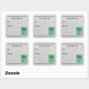 Hawaiian Mele Kalikimaka Gift Sticker - Christmas