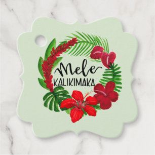 Hawaiian Mele Kalikimaka Gift Tag