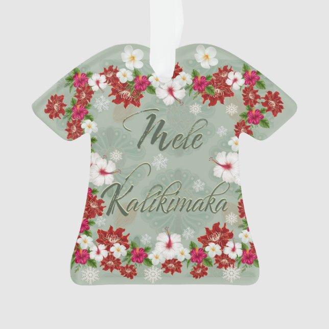 Hawaiian Mele Kalikimaka Shirt Ornament (Front)
