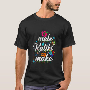 Hawaiian Mele Kalikimaka Ukulele Guitar Christmas  T-Shirt