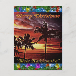 Hawaiian Merry Christmas Postcard