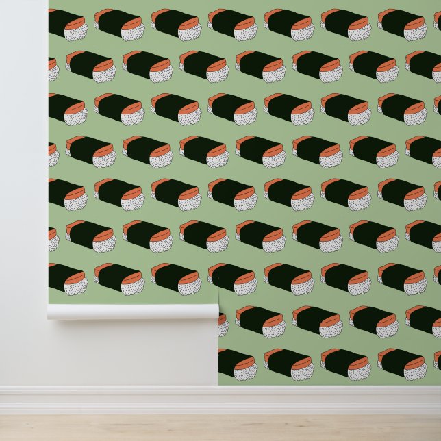 Hawaiian Musubi Sushi Food Pattern Wallpaper (Application)