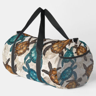 Hawaiian Nautical Ocean Sea Turtle Duffle Bag