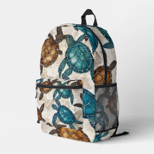 Hawaiian Nautical Ocean Sea Turtle Printed Backpack