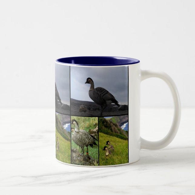 Hawaiian Nene bird Two-Tone Coffee Mug (Right)