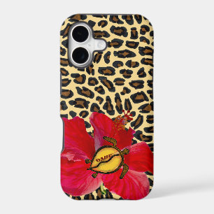 Hawaiian Oahu Honu and Golden Leopard Print