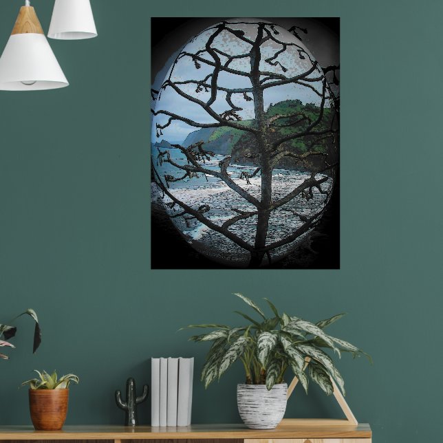 Hawaiian Ocean Beach Tree Photo Spotlight Poster (Living Room 1)