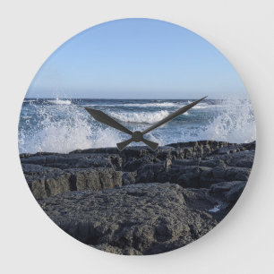 Hawaiian Ocean Landscape Photo Large Clock