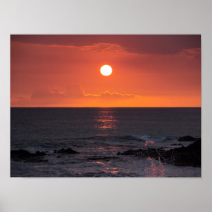 Hawaiian Ocean Sunset - Hawaii Sunsets Poster