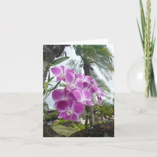 HAWAIIAN ORCHID - Blank Note Card (Front)