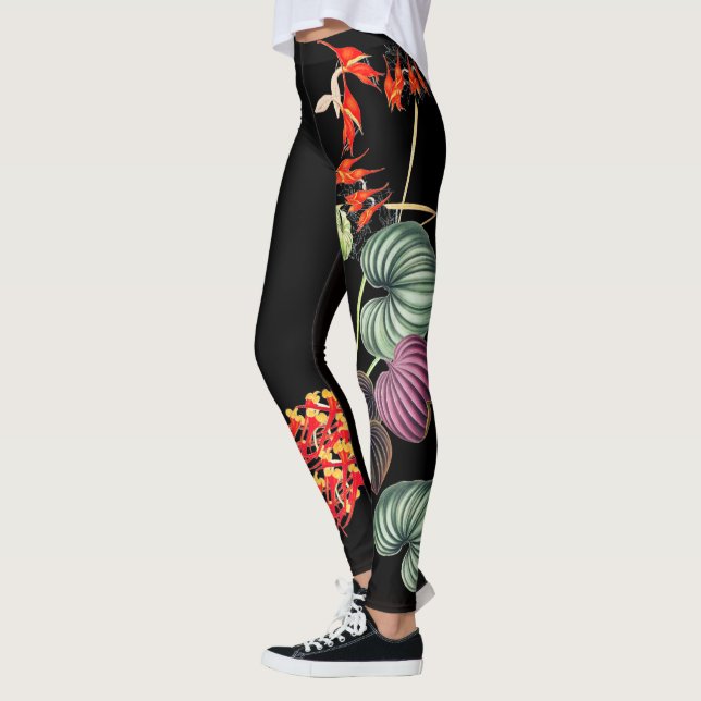 Hawaiian Orchid Flowers All Over Print Leggings (Left)