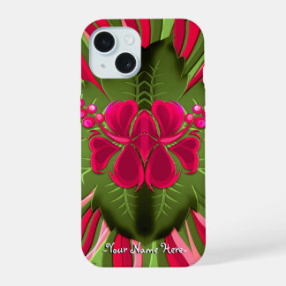 Hawaiian Orchids - Personalised iPhone 15 Case