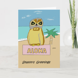 Hawaiian Owl Holiday Card