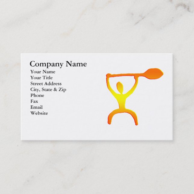 Hawaiian Paddle Man Petroglyph - Business Card (Front)