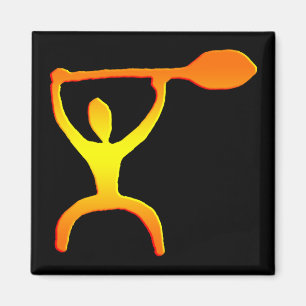 Hawaiian Paddle Man Petroglyph - Magnet