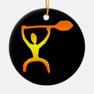 Hawaiian Paddle Man Petroglyph - Ornament