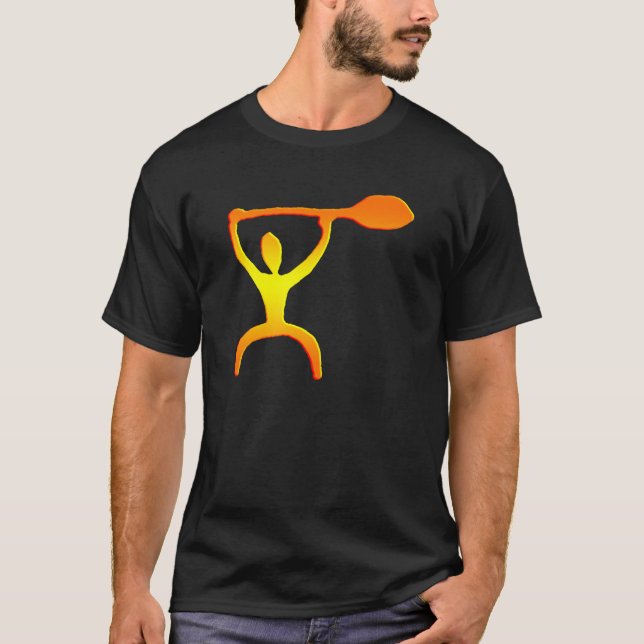Hawaiian Paddle Man Petroglyph - T-Shirt (Front)