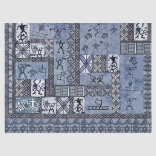 Hawaiian Paddleman Petroglyph Tapa Tissue Paper