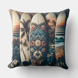 Hawaiian Painted Surfboards Cushion