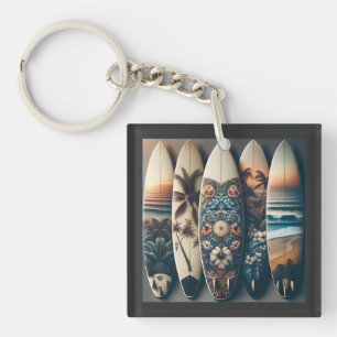Hawaiian Painted Surfboards Key Ring