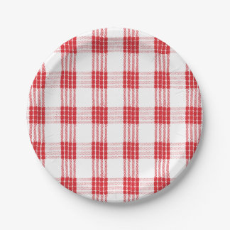 Hawaiian Palaka White & Red Plaid Plate