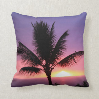Hawaiian Palm Tree & Colourful Sunset Pillow