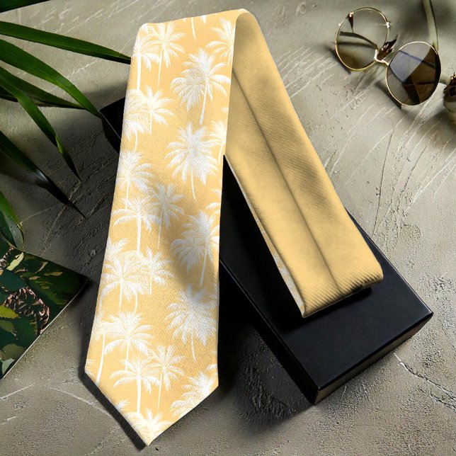 Hawaiian Palm Tree Silhouette Pattern Gold ID1093 Tie (Creator Uploaded)