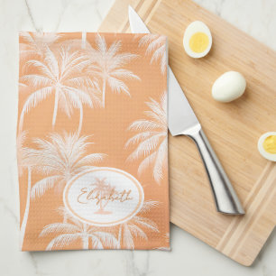Hawaiian Palm Tree Silhouette Pattern Tacao ID1093 Tea Towel