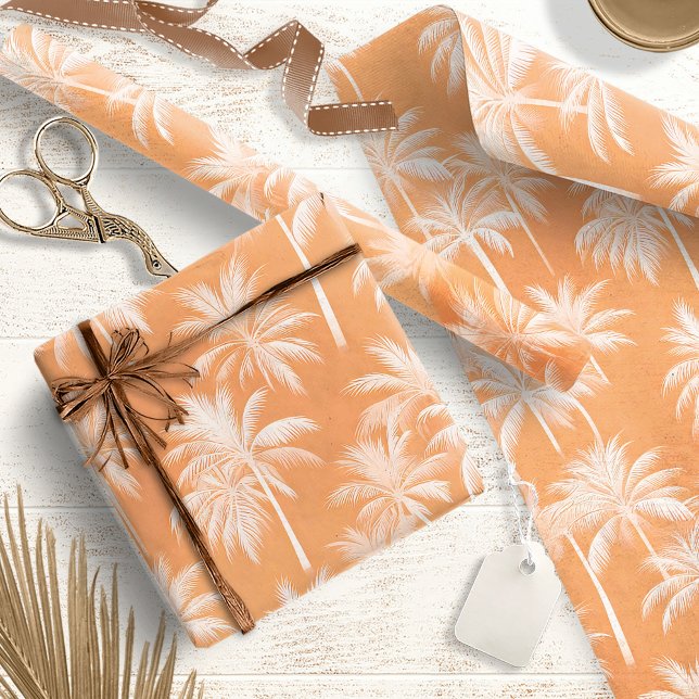 Hawaiian Palm Tree Silhouette Pattern Tacao ID1093 Wrapping Paper (Creator Uploaded)