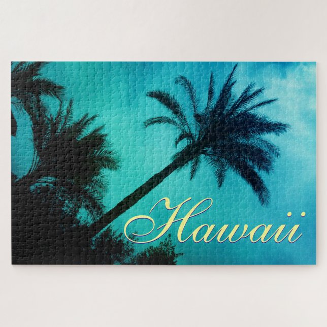 Hawaiian Palm Trees Exotic Travel Jigsaw Puzzle (Horizontal)