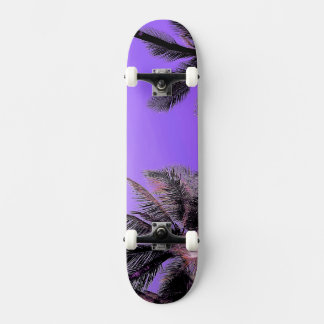 Hawaiian palm trees skateboard, purple skateboard