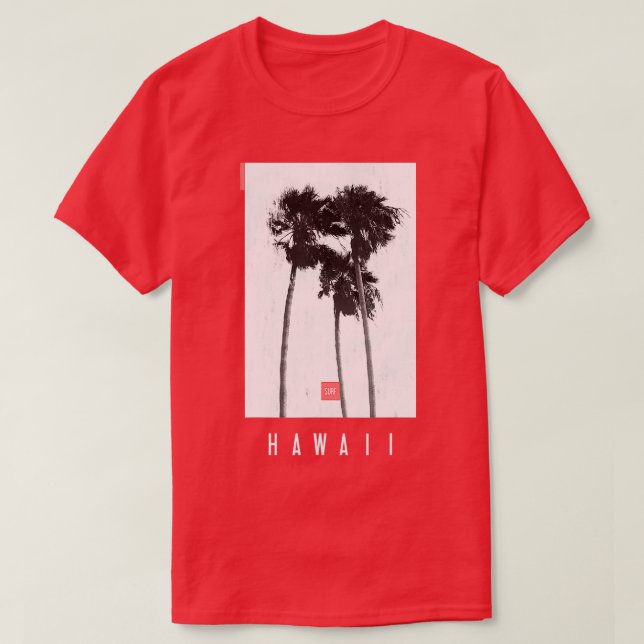 Hawaiian Palms Tropical Retro Summer  T-Shirt (Design Front)