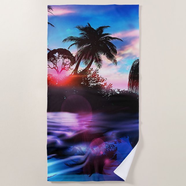 Hawaiian Paradise Beach Towel (Front)
