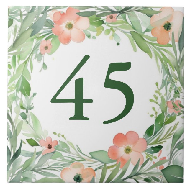 Hawaiian Paradise Custom House Number Plate Sign Tile (Front)