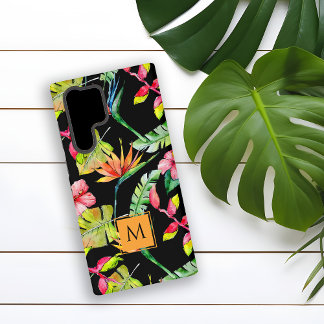 Hawaiian Paradise Tropical Plants Black Samsung Galaxy Case