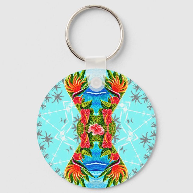 Hawaiian Paradise Twice (Blue) Key Ring (Front)